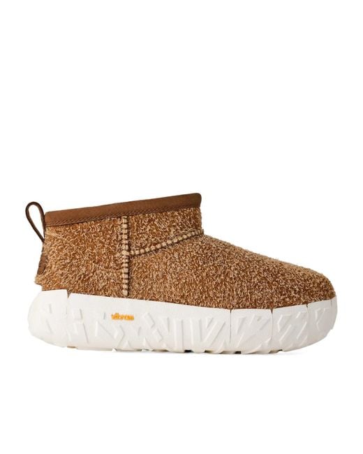 Ugg Brown Classic Ultra Mini Suede Textured Boots for men