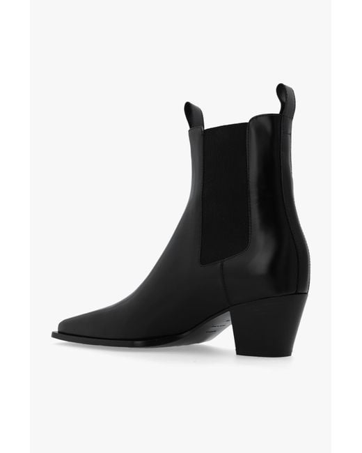 Totême Black Totême The City Pointed-Toe Chelsea Boot