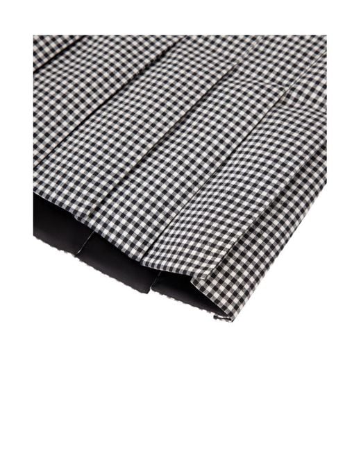 Ferragamo Gray Ferragamo Pleated Checked Skirt