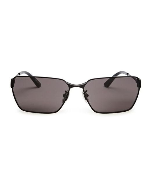 Balenciaga White Rectangle-Frame Sunglasses for men