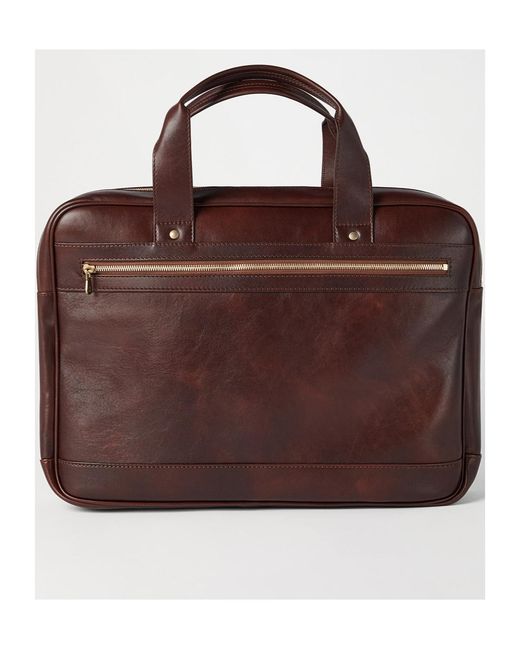 Brunello Cucinelli Brown Double-Zip Laptop Bag for men