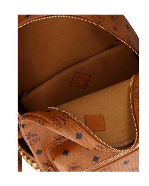 MCM Brown Zippered Backpack for men