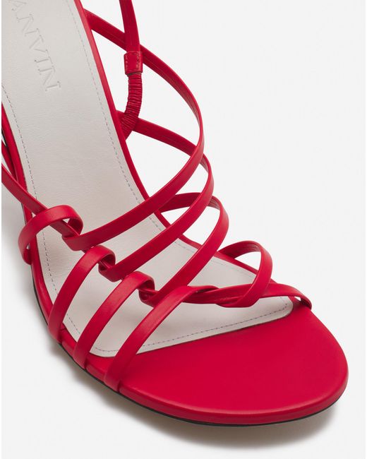 Lanvin Pink Sequence 70Mm Leather Sandals