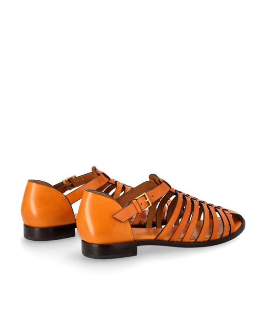 Tory Burch Brown Logo Embossed Flat Sandals