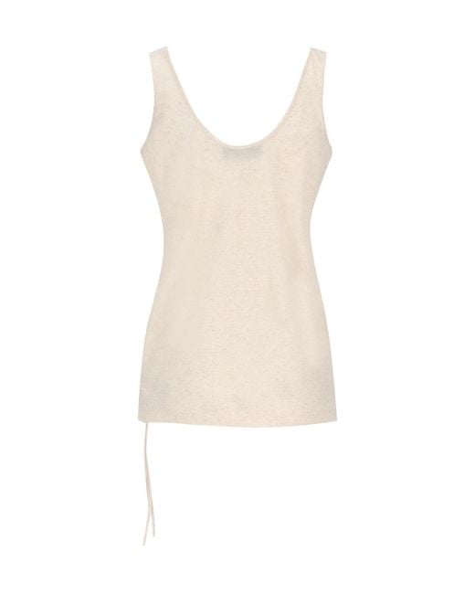 Fendi Natural Logo Detailed Embellished Tank Top
