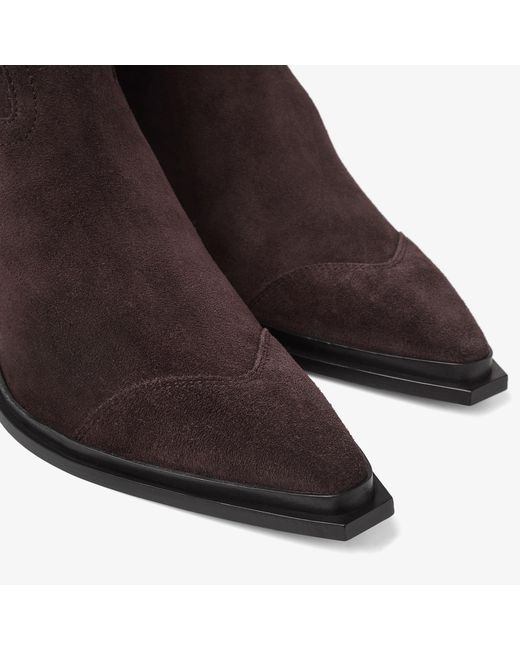 Jimmy Choo Brown Chunky High-Heeled Ankle Boots