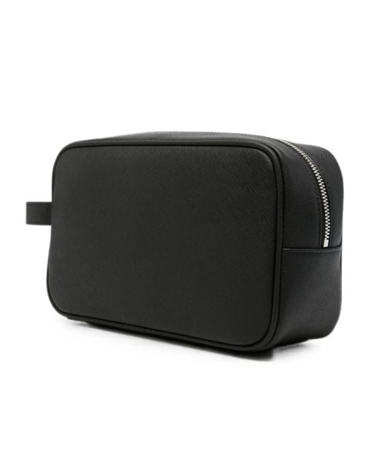 Emporio Armani Black Logo-Plaque Wash Bag for men