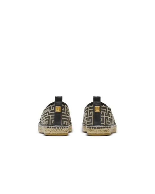 Balmain Gray Monogram Jacquard Espadrilles for men