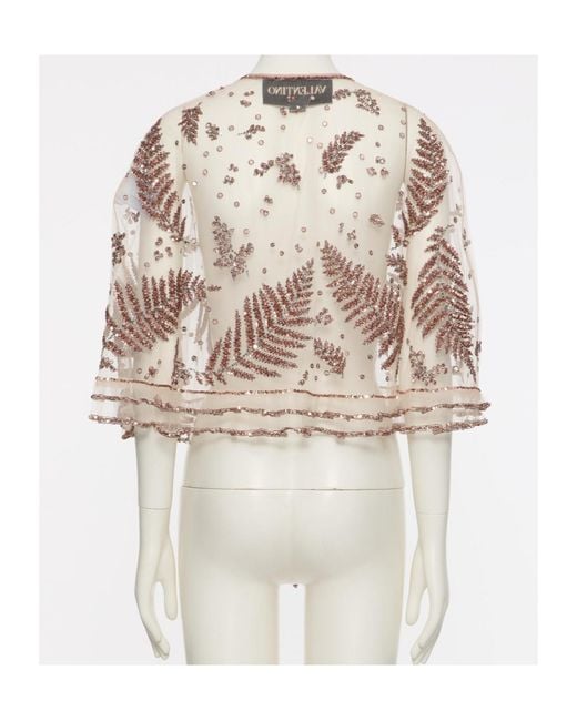 Valentino White Lace-Up Shawl