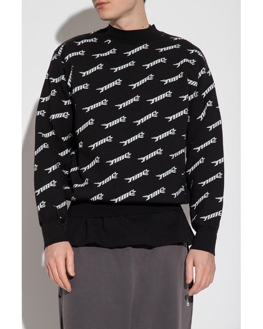 Ambush Black Allover Logo Intarsia Sweatshirt for men