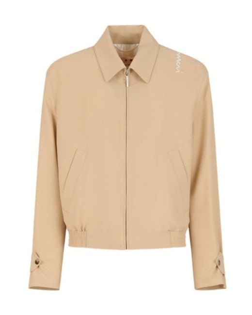 Marni Natural Logo Embroidered Jacket for men