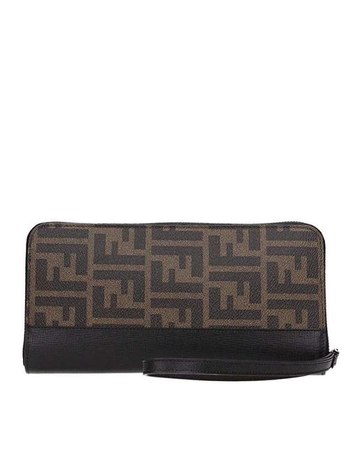 Fendi Gray Long Wallet for men