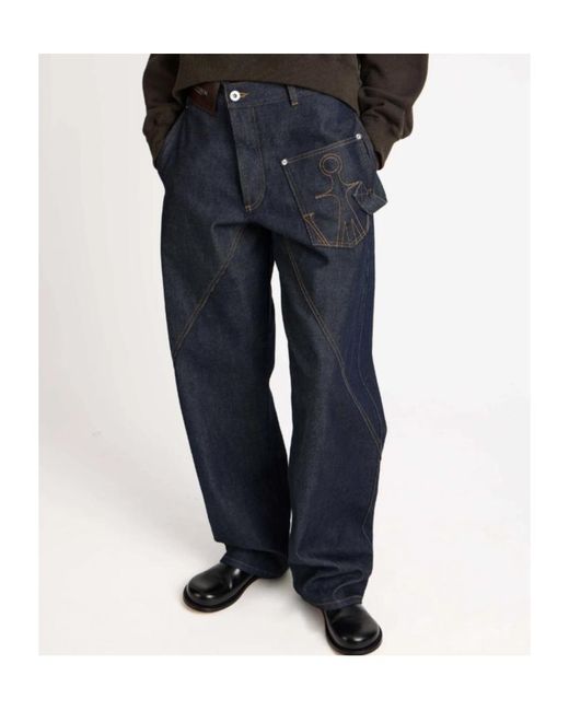J.W. Anderson Blue Twisted Workwear Denim Jeans
