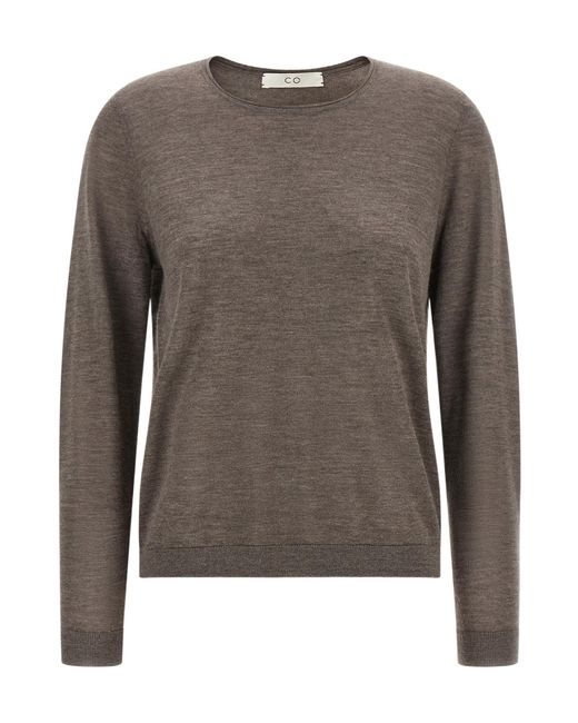 Co. Brown Rolled-Neck Knit Top