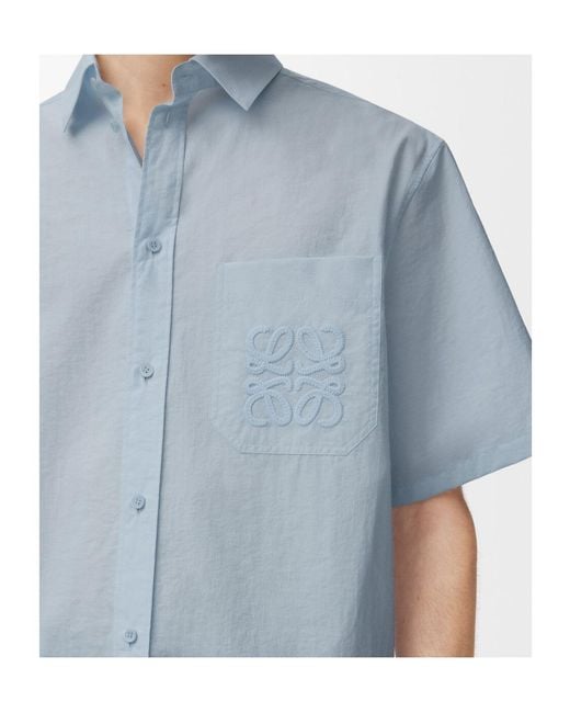 Loewe Blue X Paula's Ibiza Anagram-Embroidered Short-Sleeve Shirt for men