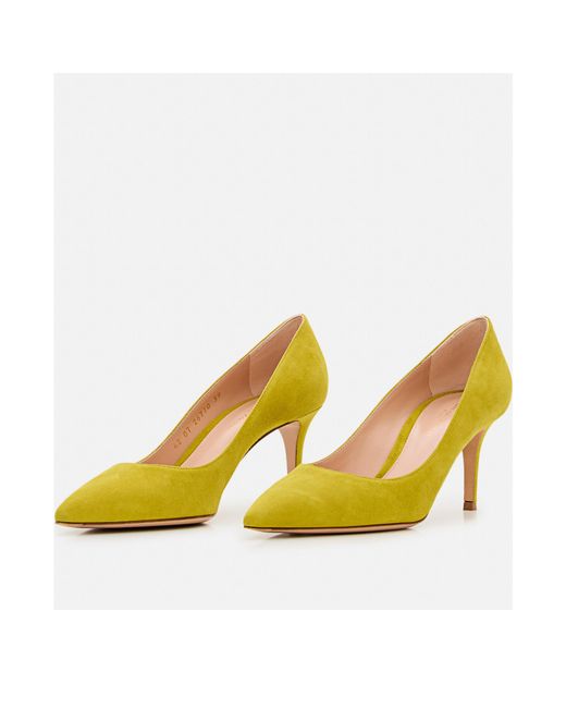Gianvito Rossi Yellow Pointed-Toe Slip-On Pumps