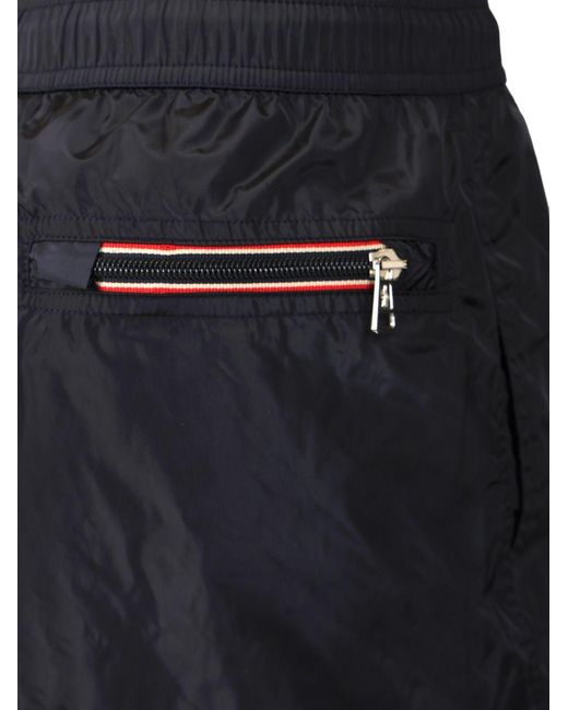 Moncler Gray Logo Patch Drawstring Swim Shorts for men