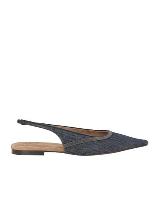 Brunello Cucinelli Blue Denimpaneled Ballet Flats