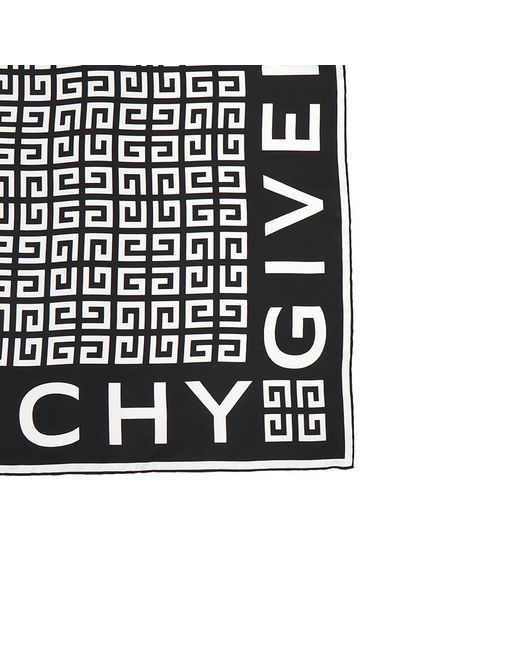 Givenchy Black 4G Pattern Silk Scarf