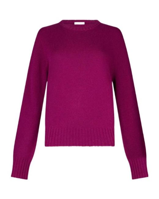 Liu Jo Purple Ribbed Crew-Neck Sweater