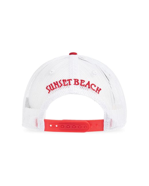 DSquared² Red Logo Detailed Baseball Cap for men