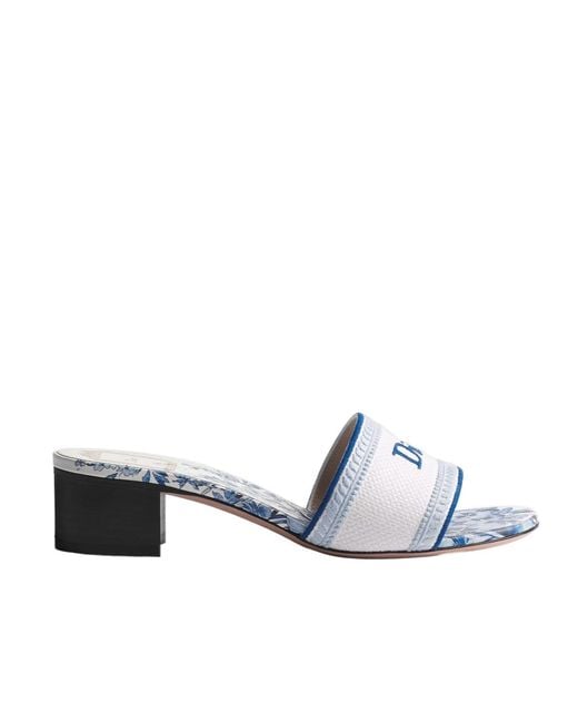 Dior White Dway Heeled Slide