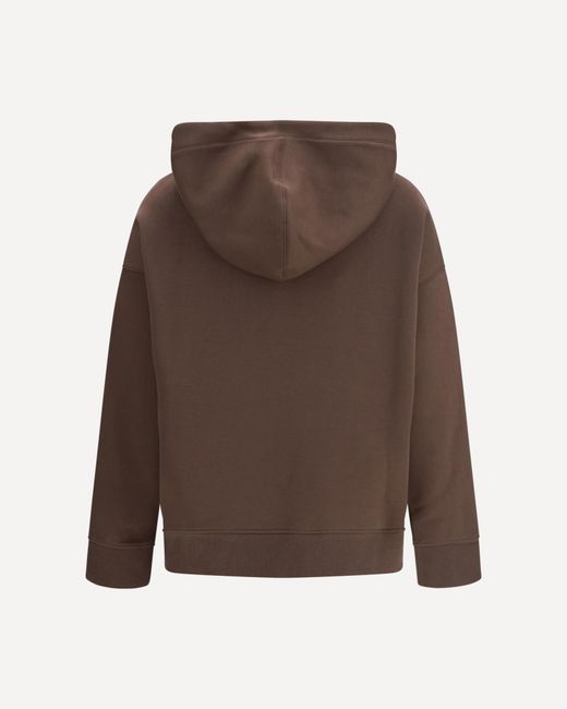 Max Mara Brown Andrea Logo Embroidered Drawstring Hoodie