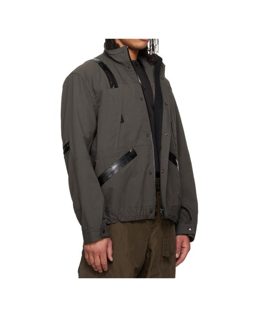 Sacai Gray Windproof Short Jacket for men