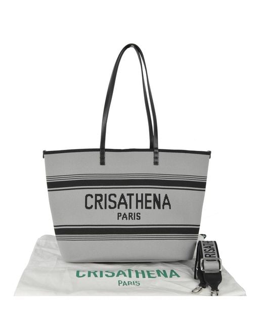Crisathena White Large Double Handle Shoulder Bag