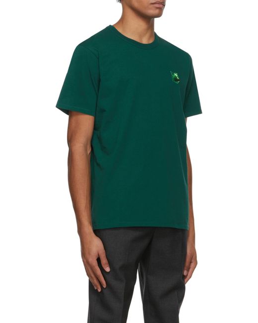 Maison Kitsuné Green Fox Hear-Patch Cotton T-Shirt for men