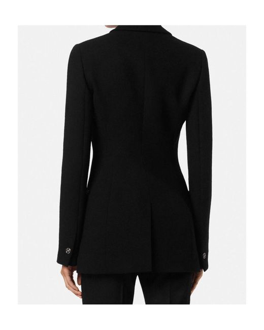 Versace Black Embellished Single-Breasted Blazer
