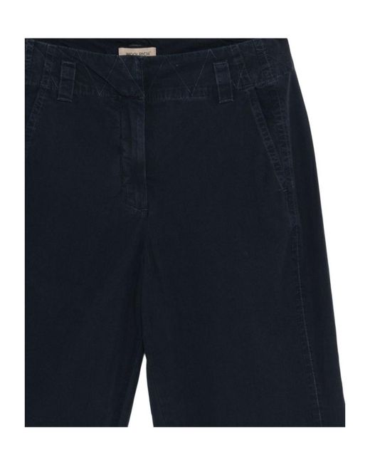 Woolrich Blue Poplin Tapered Trousers
