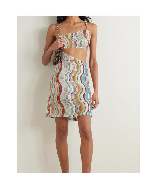Missoni White Wave Lamé Midi Dress