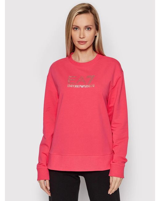 EA7 Red Logo Sweatshirt And Sweatpants Set
