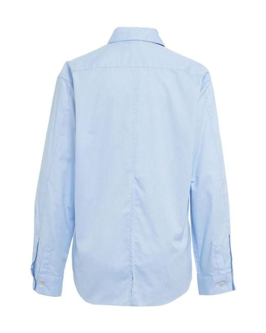 Pinko Blue Love Birds Embroidered Oxford Shirt