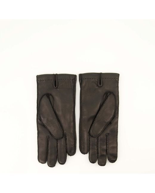Prada Black Logo Gloves for men