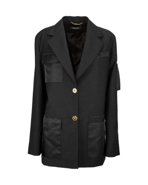 Versace Black Long-Sleeve Belted Jacket