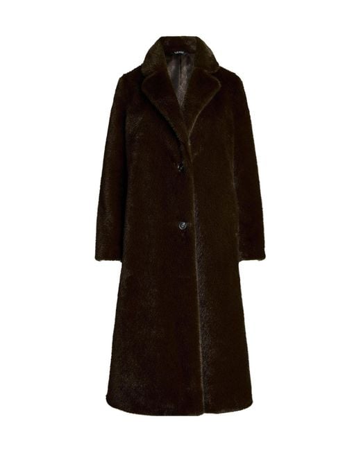 Ralph Lauren Black Faux Fur Coat