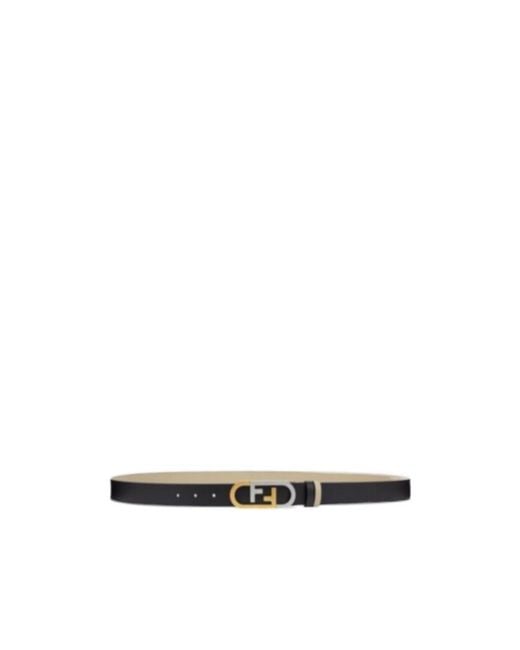 Fendi White Leather Reversible Belt for men