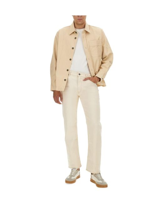 A.P.C. Natural Buttoned Long-Sleeved Shirt for men
