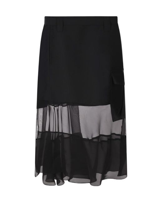 Sacai Black Midi Skirts