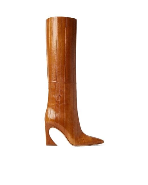Fendi Brown Hagfish Leather Boots