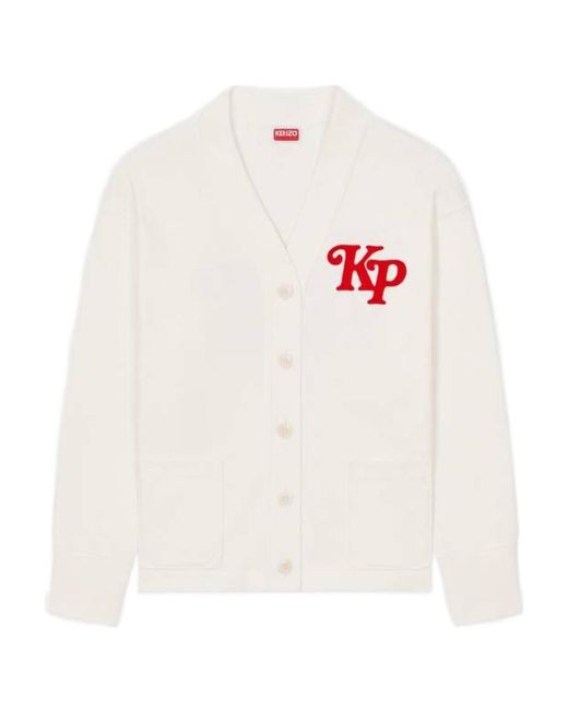 KENZO White By Verdy' Embroidered Sweatshirt Cardigan