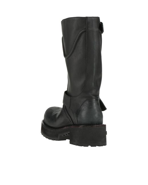 Balenciaga Black Minimalist Solid-Color Platform Boots