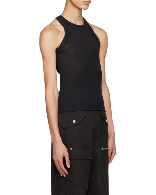 Dion Lee Black Lock Cotton Tank Top for men