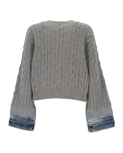 Haikure Gray Cable-Knit Sweater