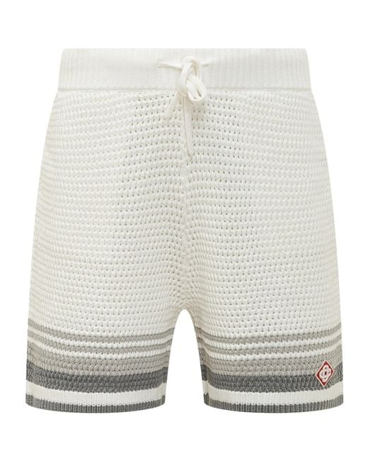 Casablanca Gray Stripe Detailed Drawstring Shorts for men