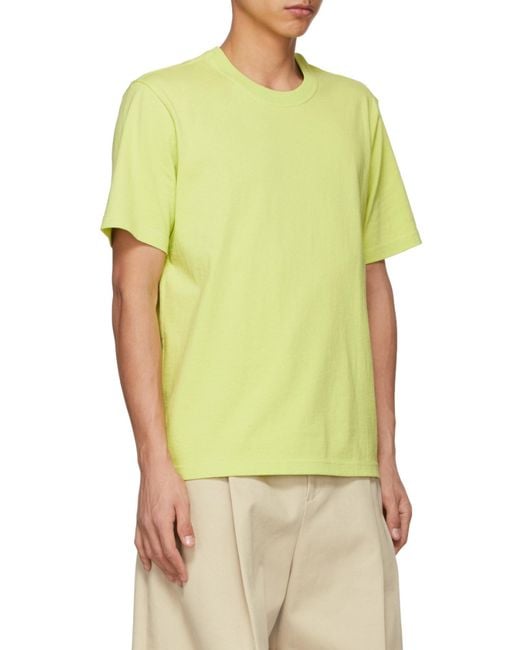 Bottega Veneta Yellow Short-Sleeve Cotton T-Shirt for men