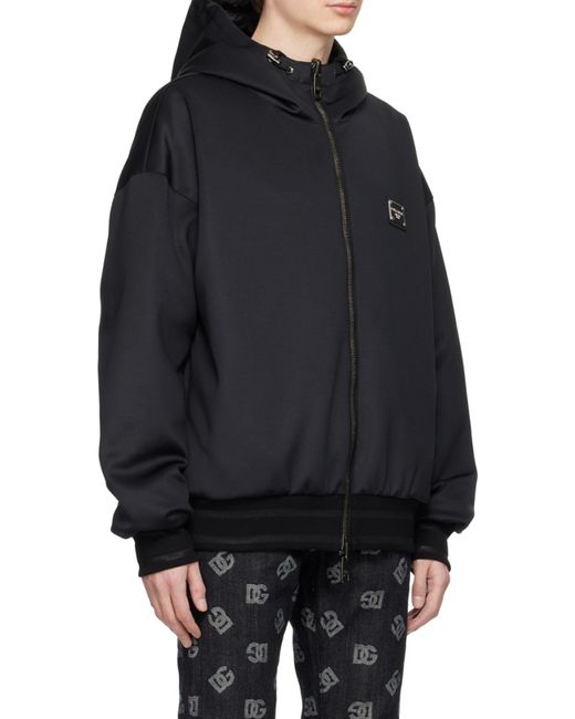 Dolce & Gabbana Black Branded Tag Reversible Jacket for men