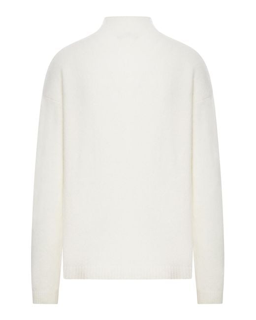 Max Mara White High-Neck Jumper